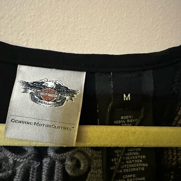 Harley Davidson three-quarter sleeve lace inset blouse - Picture 7 of 9